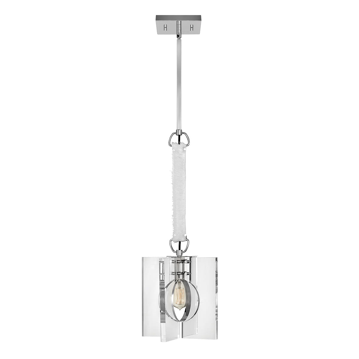 Lampa wisząca Ludlow Elstead Lighting 1xE27 60W Stal, Akryl Polerowany nikiel.