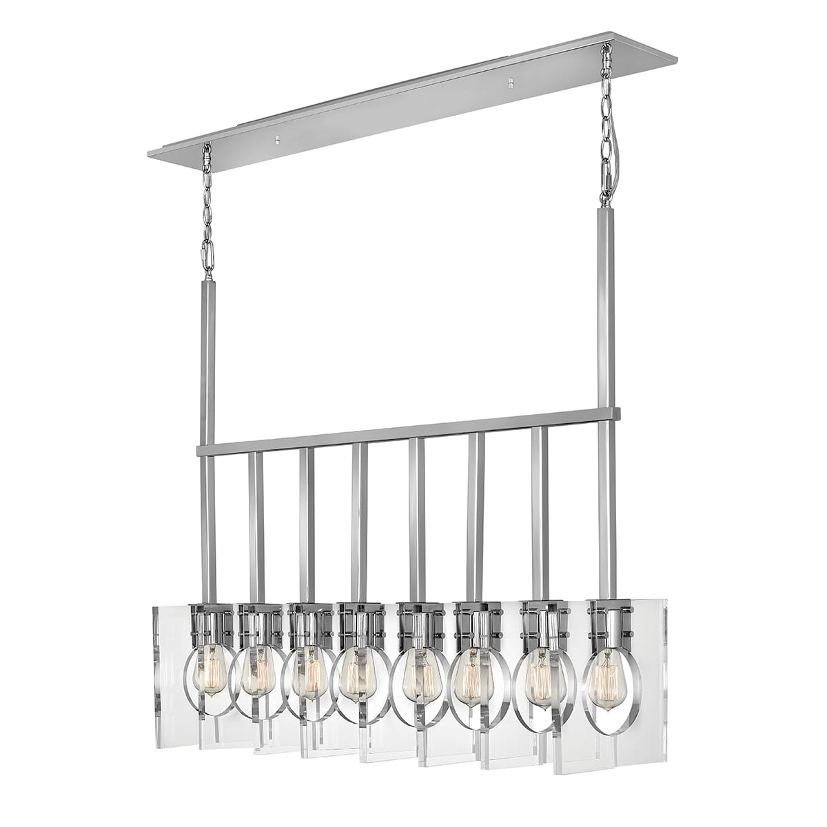 Lampa wisząca Ludlow Elstead Lighting 8xE27 60W Stal, Akryl Polerowany nikiel