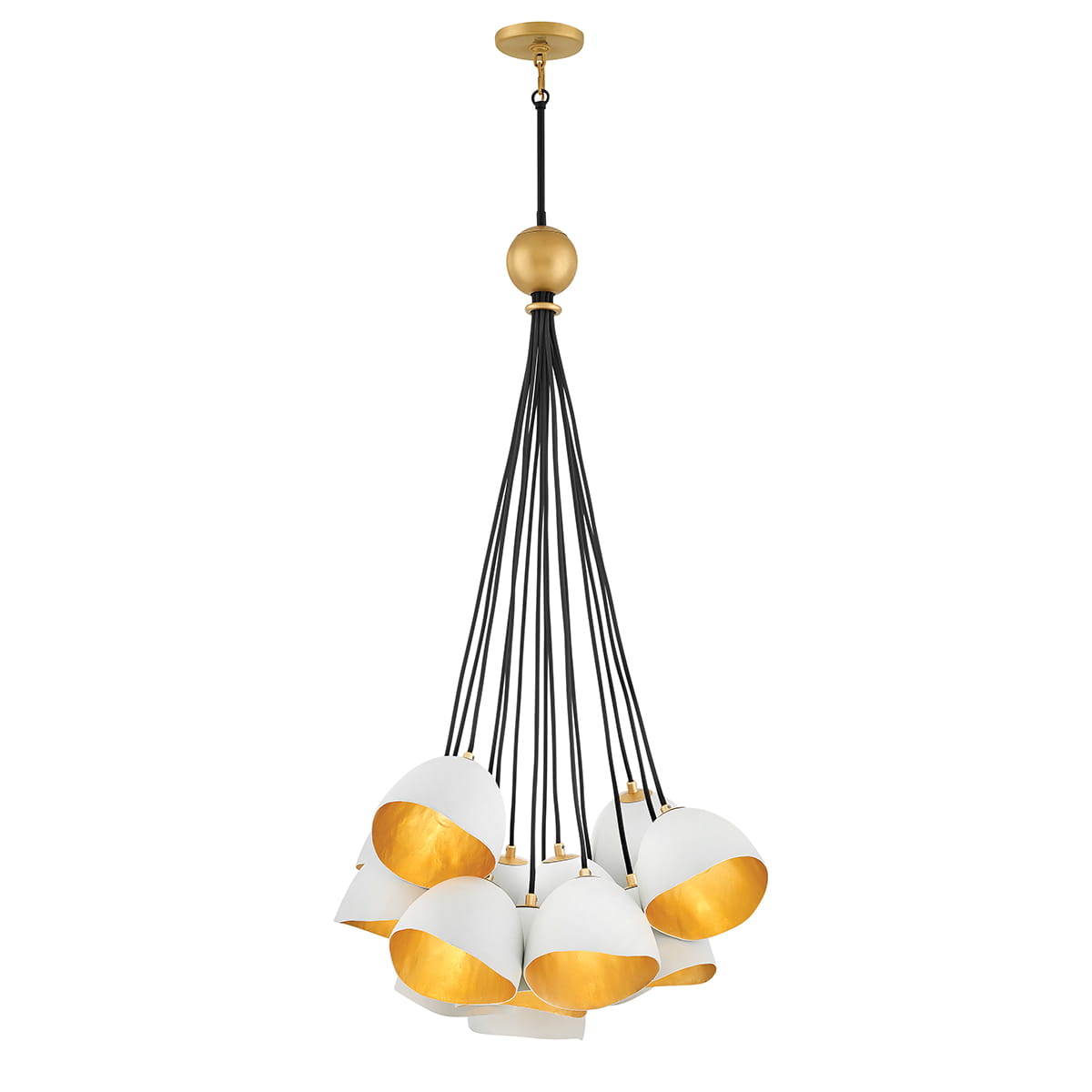 Lampa wisząca Nula Elstead Lighting biała i złota na 15 żarówek E14.