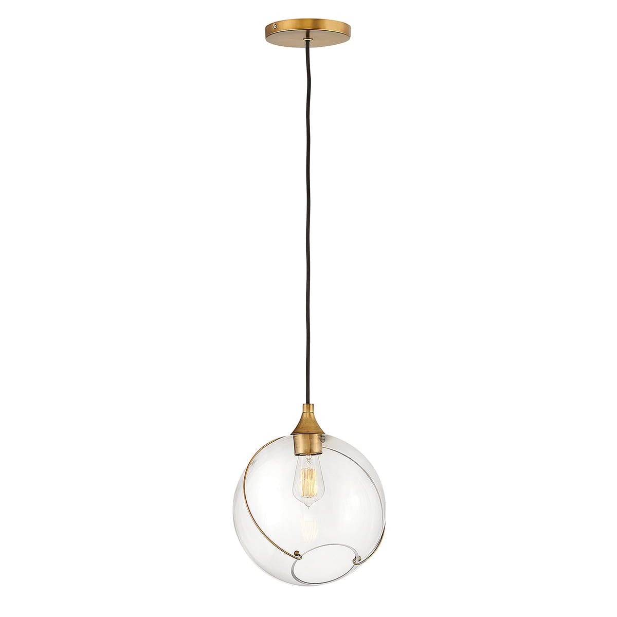 Lampa wisząca Skye Elstead Lighting ze szkła i starego mosiądzu.