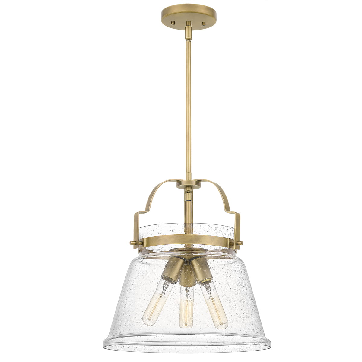Lampa wisząca Wimberley Elstead Lighting 3xE27 60W Stal, Szkło z bąbelkami powietrza, Wyblakły mosiądz.