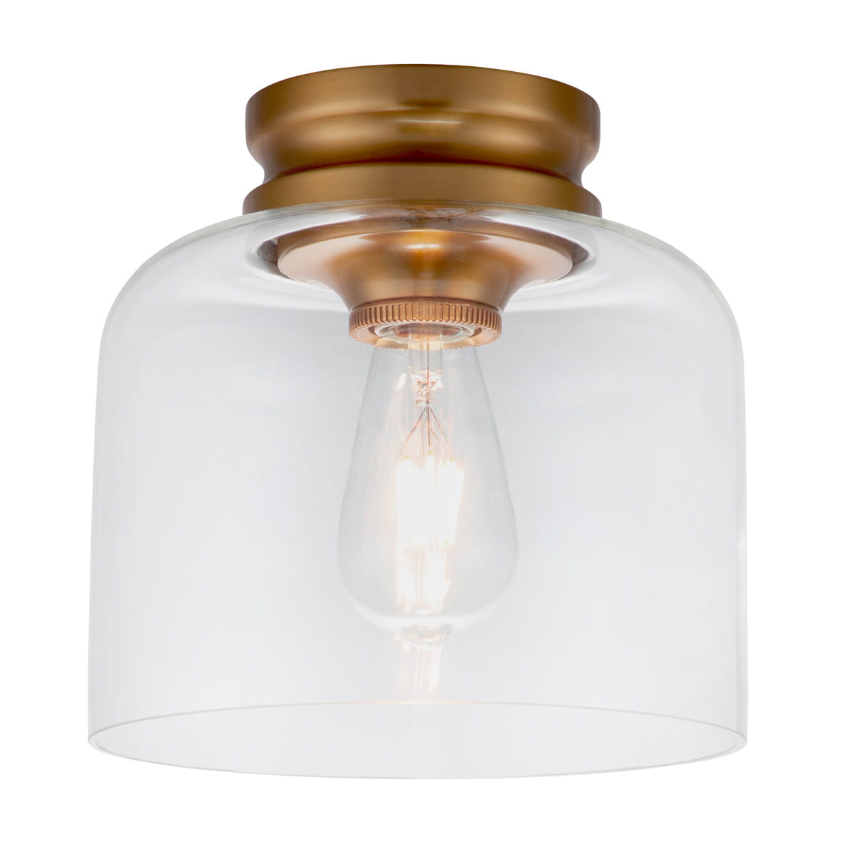 Lampa sufitowa plafon Hounslow Elstead Lighting E27 szkło przezroczyste oksydowany mosiądz.