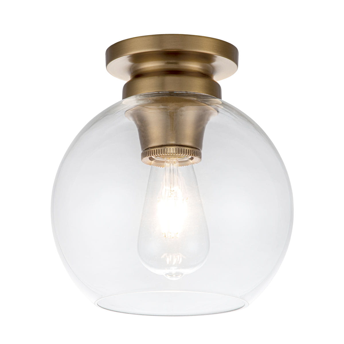 Lampa sufitowa plafon Tabby Elstead Lighting przezroczyste szkło oksydowany mosiądz.