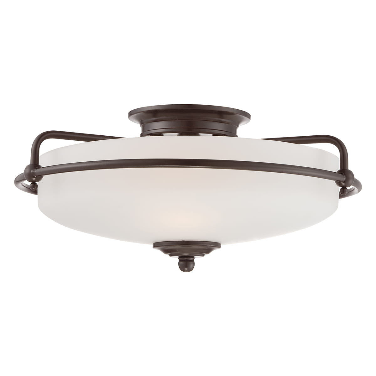 Lampa sufitowa plafon Griffin Elstead Lighting brąz palladiański opalowe szkło.