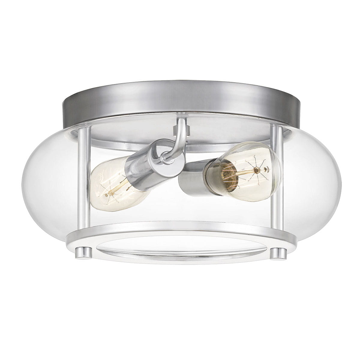 Lampa sufitowa plafon Trilogy Elstead Lighting 2xE27 40 W Stal, Szkło przezroczyste Polerowany chrom