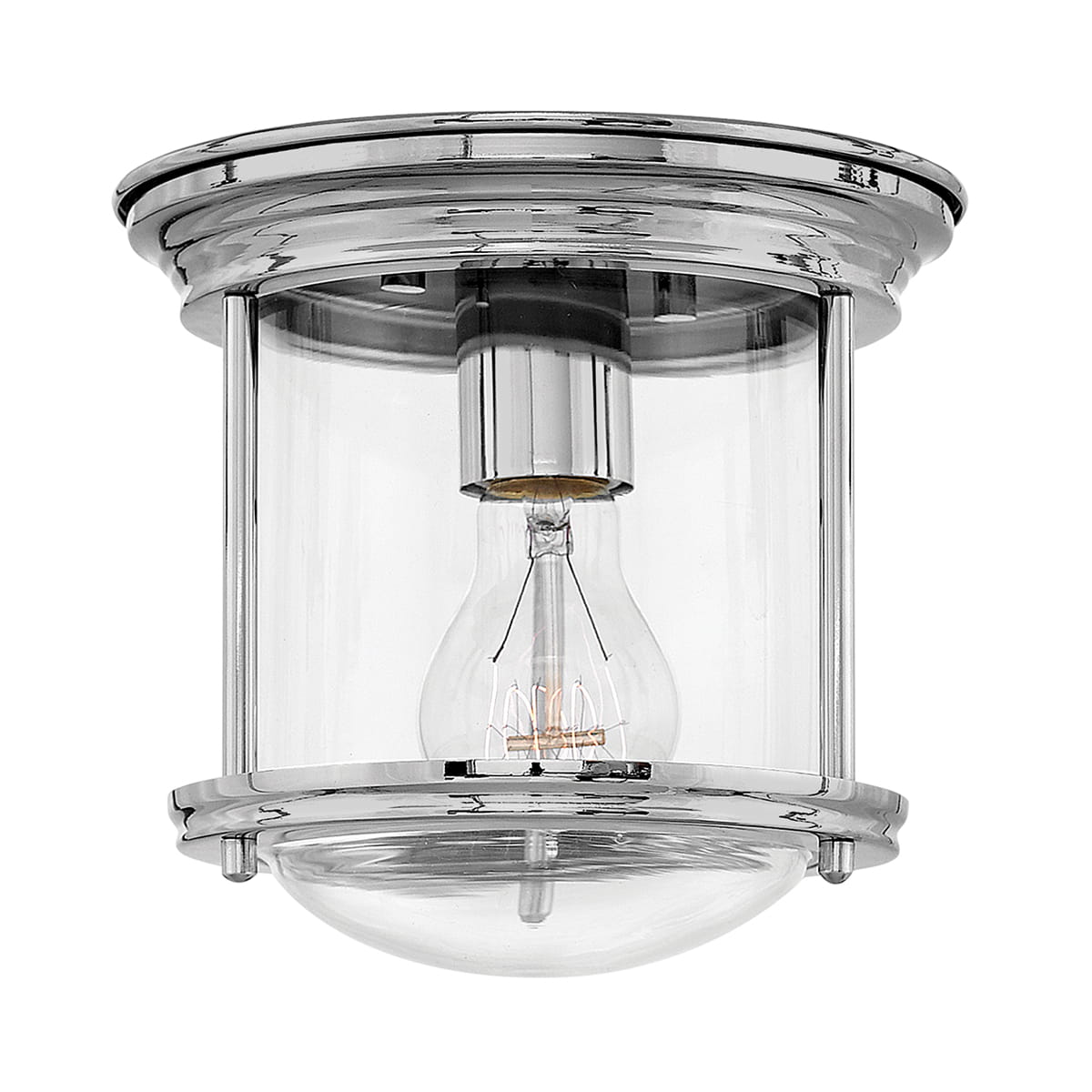 Lampa sufitowa plafon Hadrian Elstead Lighting 1xE27 60W stal, szkło chrom.