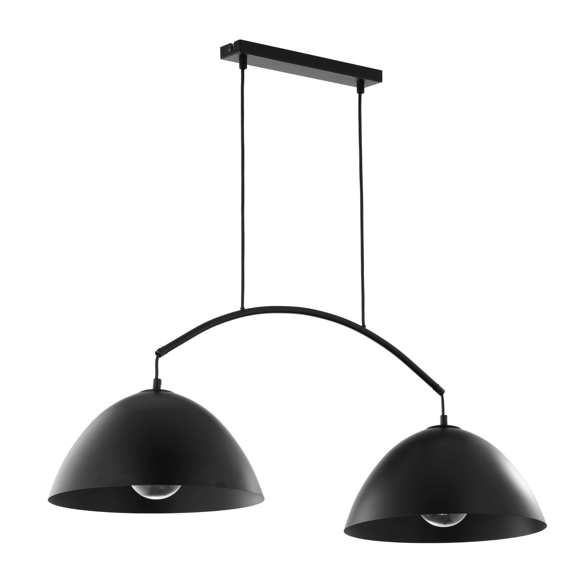 Lampa wisząca FARO TK Lighting 2xE27 Metal Czarny, podwójny klosz.