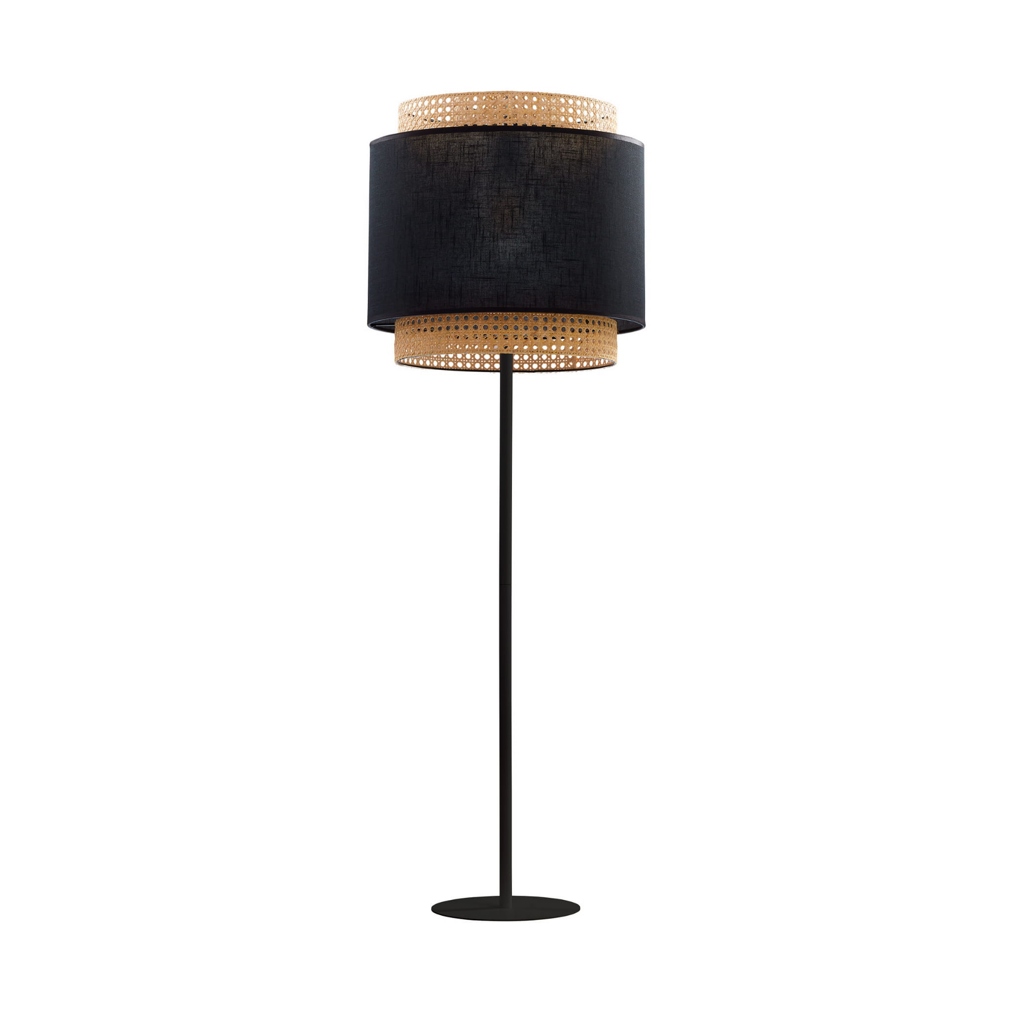 Lampa stojąca BOHO TK Lighting 1xE27 Metal Czarny, dwukolorowy abażur.
