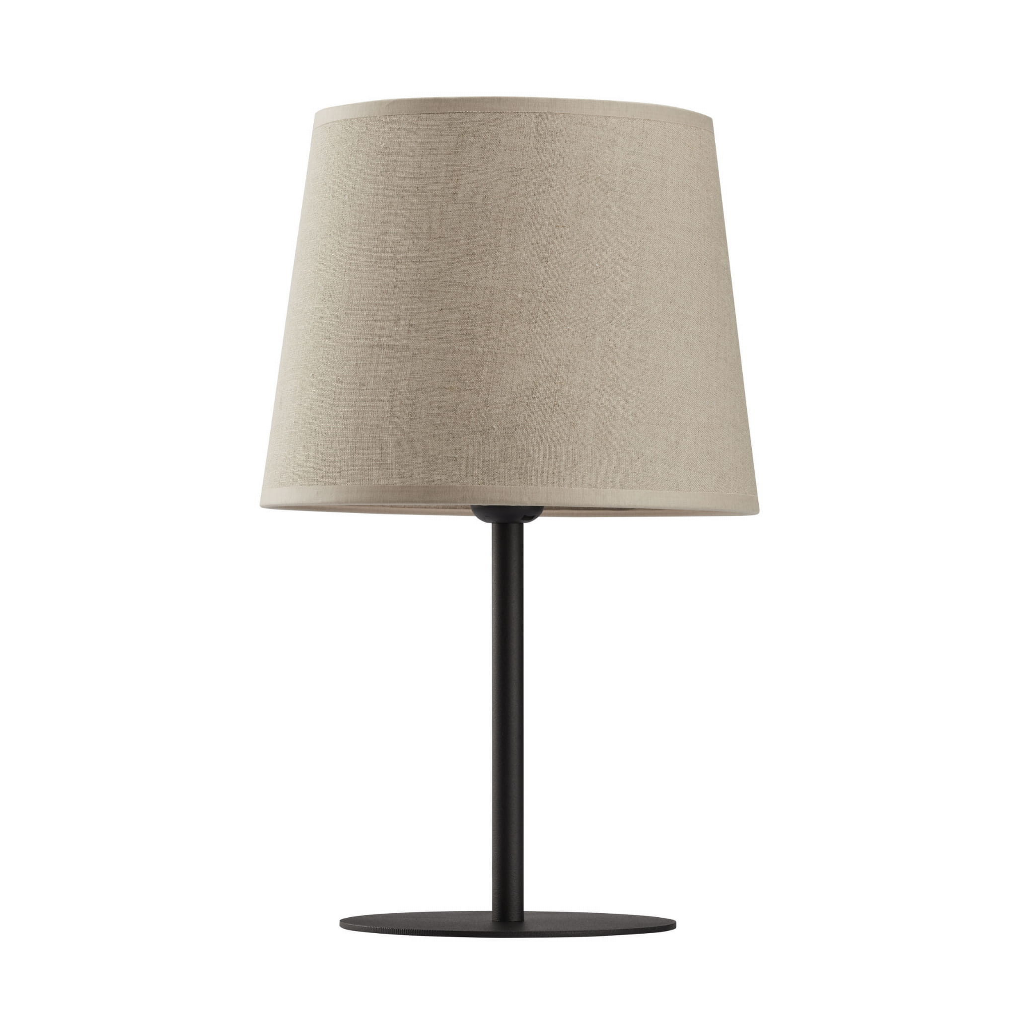 Lampa stojąca CHICAGO TK Lighting 1xE27 Metal Czarny z beżowym abażurem.