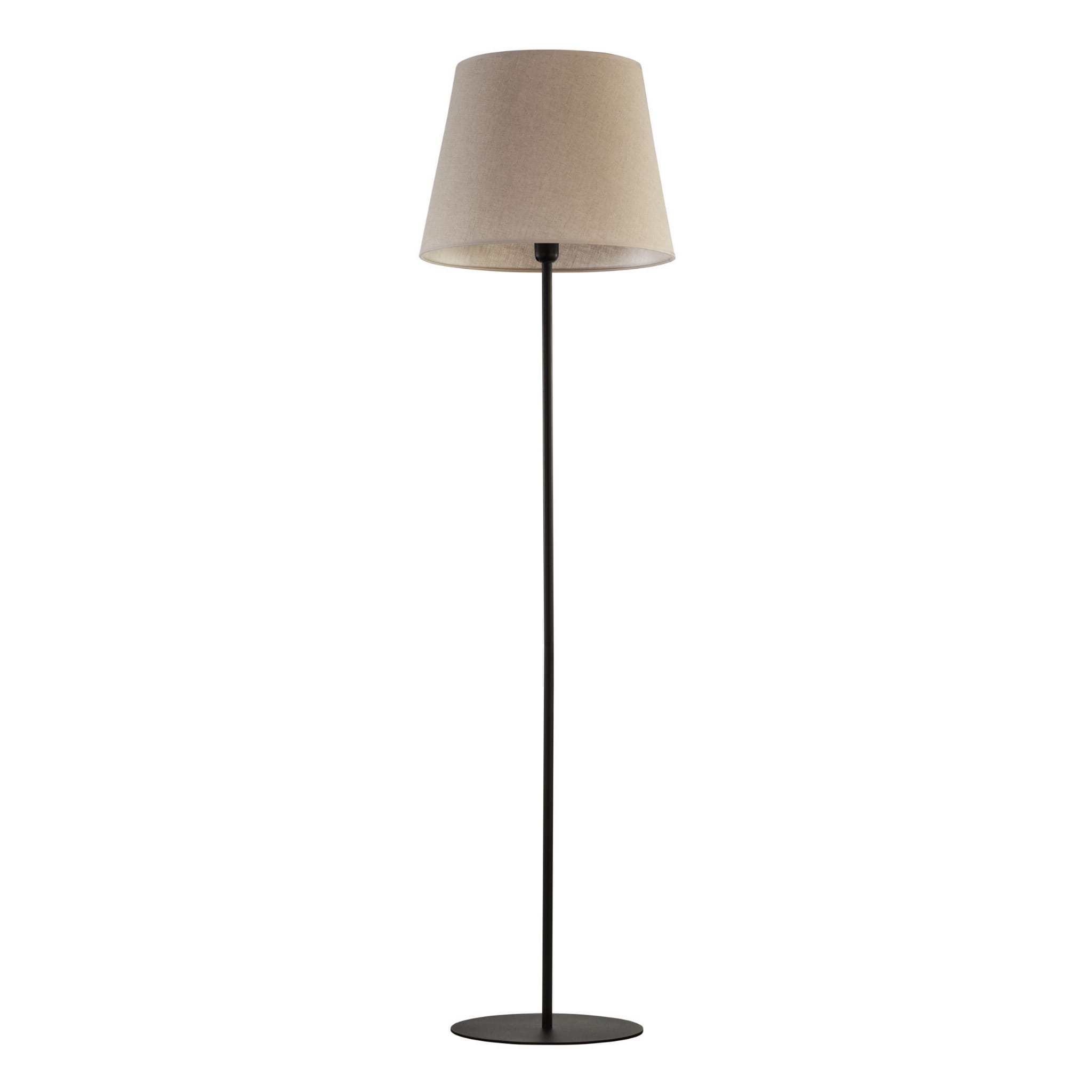 Lampa stojąca CHICAGO TK Lighting 1xE27 Metal Czarny z beżowym abażurem.