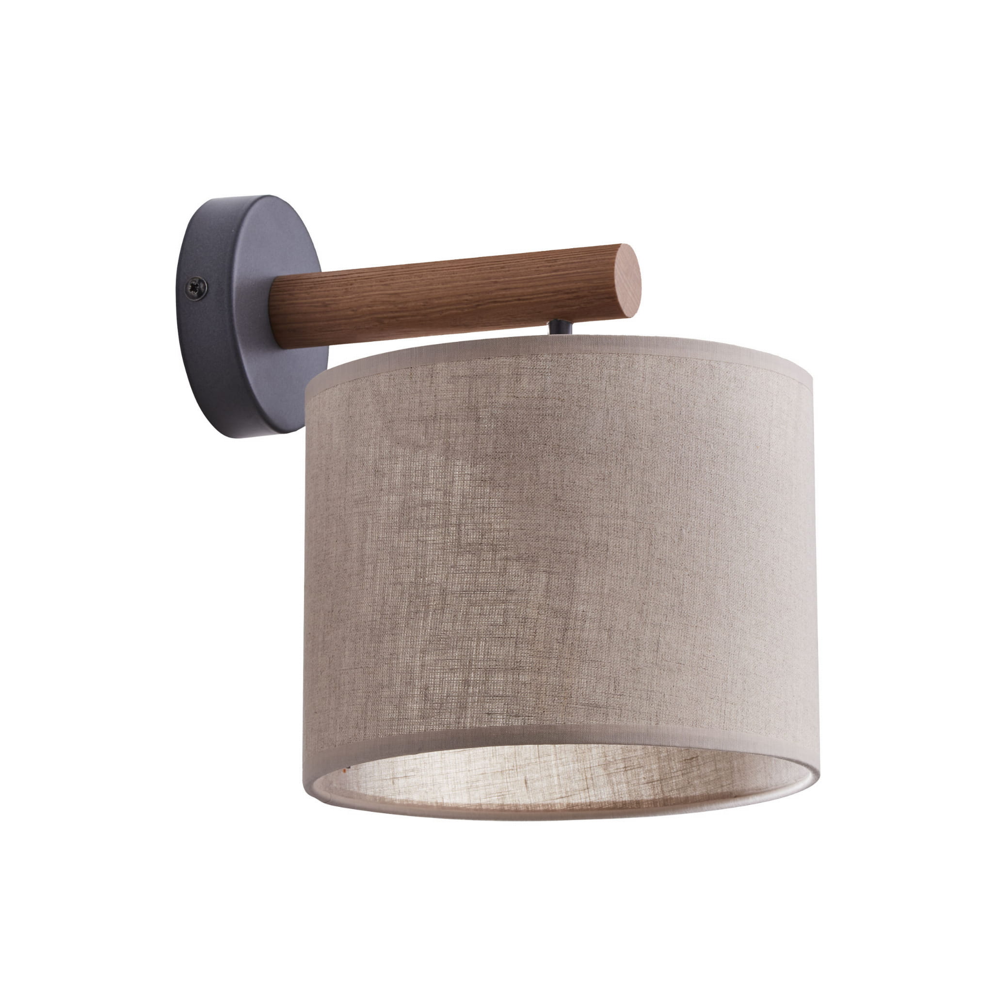 Lampa ścienna DEVA TK Lighting 1xE27 Metal Czarny z beżowym abażurem